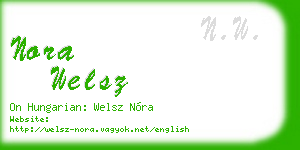 nora welsz business card